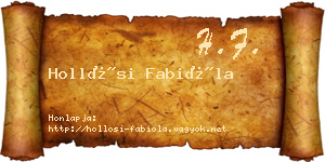 Hollósi Fabióla névjegykártya
